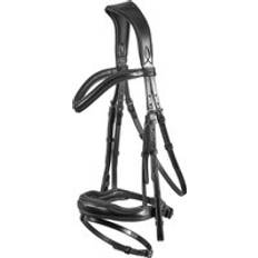 Briglia anatomica con cavezza da equitazione combinata all'inglese Premier Equine Rizzo Noir