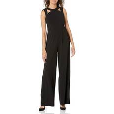 Calvin Klein Women Jumpsuits & Overalls Calvin Klein Sleeveless Jumpsuit with Cut Outs Black