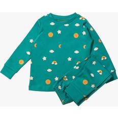 Turquoise Night Garments Little Green Radicals Kids' Skies Organic Cotton Pyjama Set,Turquoise Skies