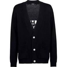 Poliammide Cardigan Balmain logo intarsia cardigan men Wool/Polyamide Black