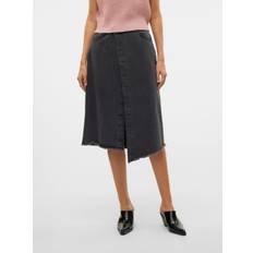 Denim Skirts - Grey Vero Moda Project Work Life Midi Skirt