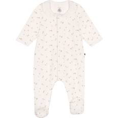 Velour Pyjamasar Barnkläder Petit Bateau Schlafanzug Velours Weiß/Rosa mt Schlafanzüge