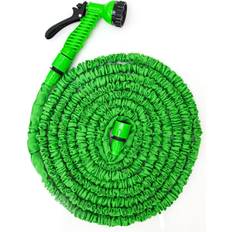 Stretch Garden Hose 7m-15m 7 Jets Spray Nozzle Gun Flexible Pipe - Grün