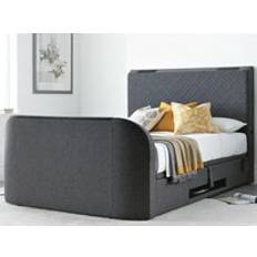 Happy Beds Super King Size Ottoman TV Bed - Grey - Fabric - 6 ft