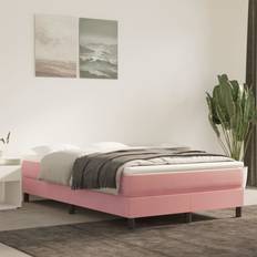 VidaXL 120 cm Boxmadrasser vidaXL Springmadras Med Pocketfjedre 120x210x20 cm Fløjl Lyserød Boxmadras