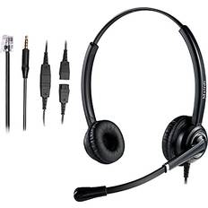 Mairdi Telephone Headset for Cisco Phone, with RJ9 & 3.5mm Jack for Landline Deskphone Cell Phone PC Laptop, Call Center Headset with Microphone for Office, Work for Cisco 7941 7861 8811