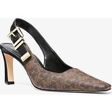 Michael Kors Heels & Pumps Michael Kors Darrington Empire Monogram Slingback Pump Brown