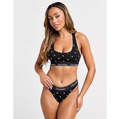 Black - Woman Knickers Calvin Klein Underwear All Over Print Thong Black Womens