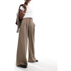 Brown - Women Trousers & Shorts Stradivarius Super wide-leg adjustable trousers Brown