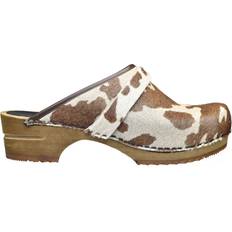 Leder Holzschuhe Sanita Damen-Clogs Wood-Caroline Marron