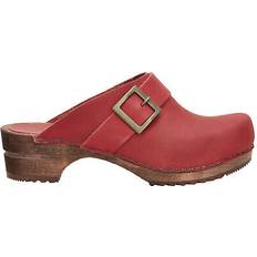 Red - Women Clogs Sanita 'big buckle' danish clogs in red (art:453062)
