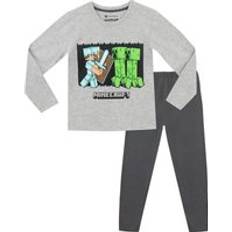 Minecraft Gaming Long Sleeve Pyjamas Grey 6-7 Years