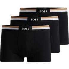 Brun - Herre Underbukser BOSS Three-pack of cotton-blend trunks with signature waistbands