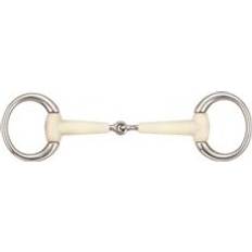 Acier Bits SOYO Mors olive pour cheval et à bride joint simple Happy mouth racing "mullen" Blanc