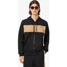 Lacoste Zip-Up Colourblock Hoodie Black Beige