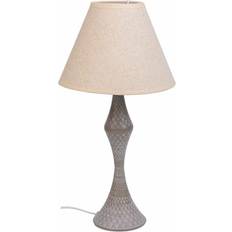 Alexandra House Living Hvid Grå Metal Klæde 220-240 V 23 x 46 x 23 cm Bordlampe 23cm