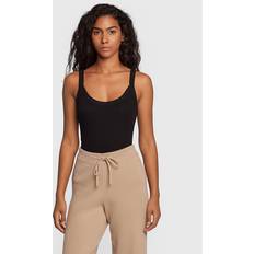 Gina Tricot Camisole Basic Rib Singlet - Sort