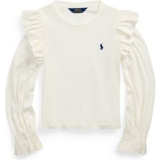 White Sweatshirts Children's Clothing Polo Ralph Lauren Big Girls Ruffled Cotton-Modal Long-Sleeve Sweatshirt White (L (12/14)