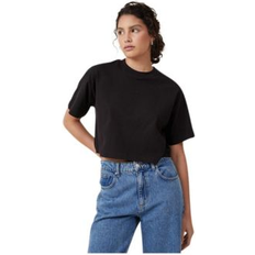 Cotton On Women's Cropped Boxy Tee Black (XXSmall)