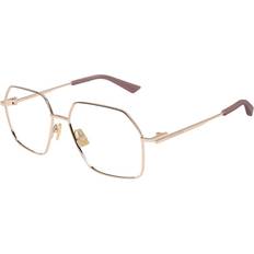 Bottega Veneta BV1332O Asian Fit 004 Women’s Size Free Lenses HSA/FSA Insurance Blue Light Block Available Gold (55)