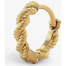 Monica Vinader Earrings Monica Vinader Womens Gold Ziggy 18ct Yellow Gold-plated Vermeil Silver Single Huggie Earring GOLD