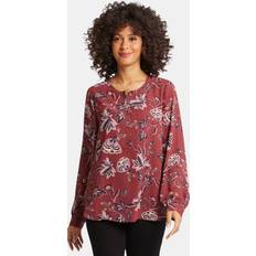 NYDJ Clothing NYDJ Nydj Women's Simone Round Neck Top Rosa Blooms