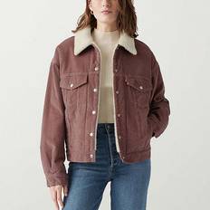 Denim Jackets - Women Levi's Women's Corduroy 90s Sherpa Trucker Jacket Rose Taupe