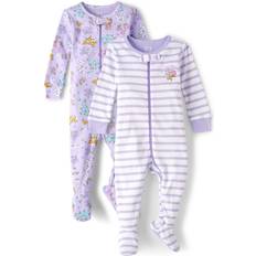 Heart Pajamases Children's Clothing The Children's Place Baby And Toddler Girls Floral Snug Fit Cotton One Piece Pajamas 2-Pack 3-6 Lovely Lavender