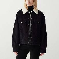 Denim Jackets - Grey Levi's Levi's Women's Corduroy 90s Sherpa Trucker Jacket Anthracite