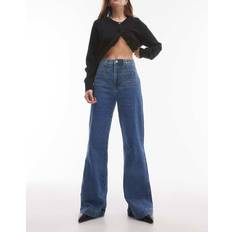 & Other Stories Clothing & Other Stories High Rise Flared Jeans with Patch Pockets Mid Blue Wash