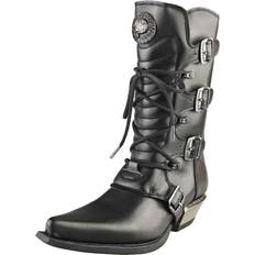 New Rock High Boots New Rock cowboy boots unisex black knee high boots