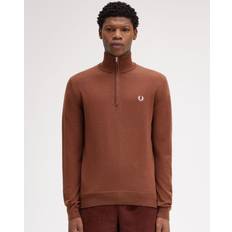 Fred Perry Men's Classic Half Zip Jumper Whisky Brown