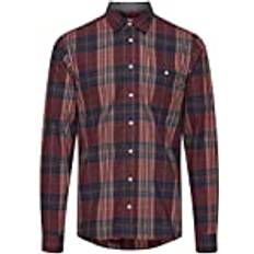Brons - Herr Skjortor Blend Ajuste estrecho Camisa en Marrón Rojizo