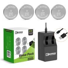 EEMB lir2032 rechargeable battery charger with 4pcs 3.7v lithium-ion coin but. LIR2032-4 w/ Charger