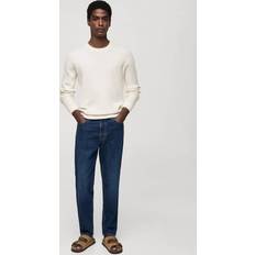 Mango Ribbed Cotton Knitted Sweater - White