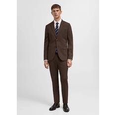 Brown - Elastane/Lycra/Spandex Suits Mango Super slim-fit suit jacket in stretch fabric tobacco brown Man MANGO MAN Tobacco Brown