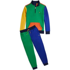 Boys Tracksuits Polo Ralph Lauren Big Boys Color Blocked Double Knit Sweatshirt Color Blocked Double Knit Jogger Pant Set Stafford Green Multi (8/10)