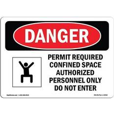 Grey Workplace Signs SignMission OS-DS-A-1218-L-1918 12 x 18 in. OSHA Danger Sign - Permit Required Confined