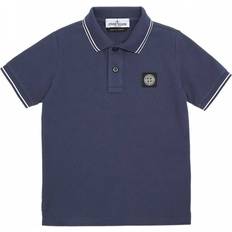 Stone Island Polo Shirts Stone Island Blue Pique Cotton Blend Polo Shirt BLUE (10 Years)