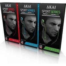 Akai Headphones Akai 3 Pairs Mens Ergonomic Design Sports Earphones