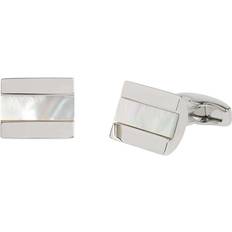 Mother of Pearl Cufflinks Simon Carter Chunky Half Barrel Mother of Pearl Cufflinks White/Silver