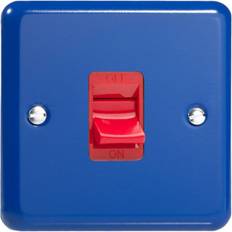 Blue Switches Varilight xy45s.rb lily primary reflex blue 45a dp cooker switch single plate