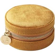 Yellow Jewellery Storage Lisa Angel Lisa angel jewellery Mustard Velvet Travel Jewellery Case