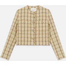 Button-Down Woven Plaid Jacket - Canary Yellow Multi