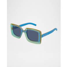 Gucci Transparent Solglasögon Gucci Oversized Rectangle Plastic Sunglasses - Light Blue