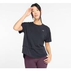 New Balance Vrouw T-shirts New Balance Drapey Jersey Oversized T-Shirt - Zwart