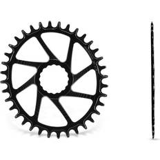 18 pulgadas Llantas de coche Garbaruk Race Face Cinch Boost Oval Chainring Silber 34t