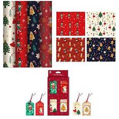 Gift Wrapping Papers Shop4allsorts 4x 4M Nutcracker Christmas Wrapping Paper Ballerina Gift Wrap 16 Tags