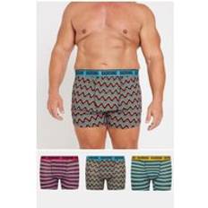 Men - Pink Men's Underwear BadRhino Mens Pack Striped Trunks Pink