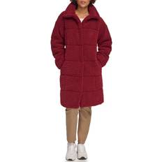 Levi's Women Coats Levi's Women's Long Length Patchwork Quilted Teddy Coat, Cabernet